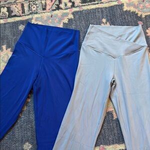 Aerie Blue and Light BlueHigh-Waisted Leggings, One Flair, One Normal